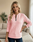 Helvano | Strukturierte Zip-Sweatjacke für Damen
