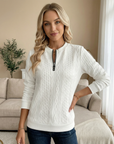 Helvano | Strukturierte Zip-Sweatjacke für Damen