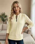 Helvano | Strukturierte Zip-Sweatjacke für Damen