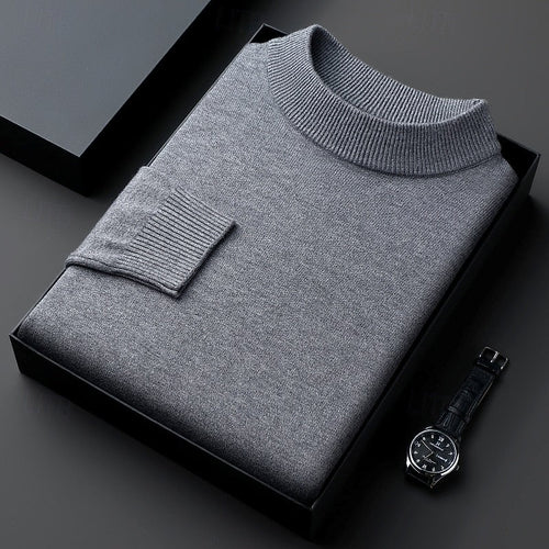 Helvano | Gerippter Stehkragenpullover für Herren
