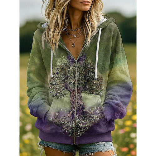 Helvano | Zip-Hoodie mit Naturmotiv