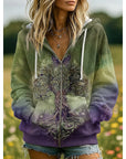 Helvano | Zip-Hoodie mit Naturmotiv