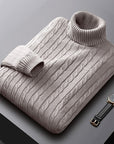 Helvano | Zopfstrick-Rollkragenpullover für Herren