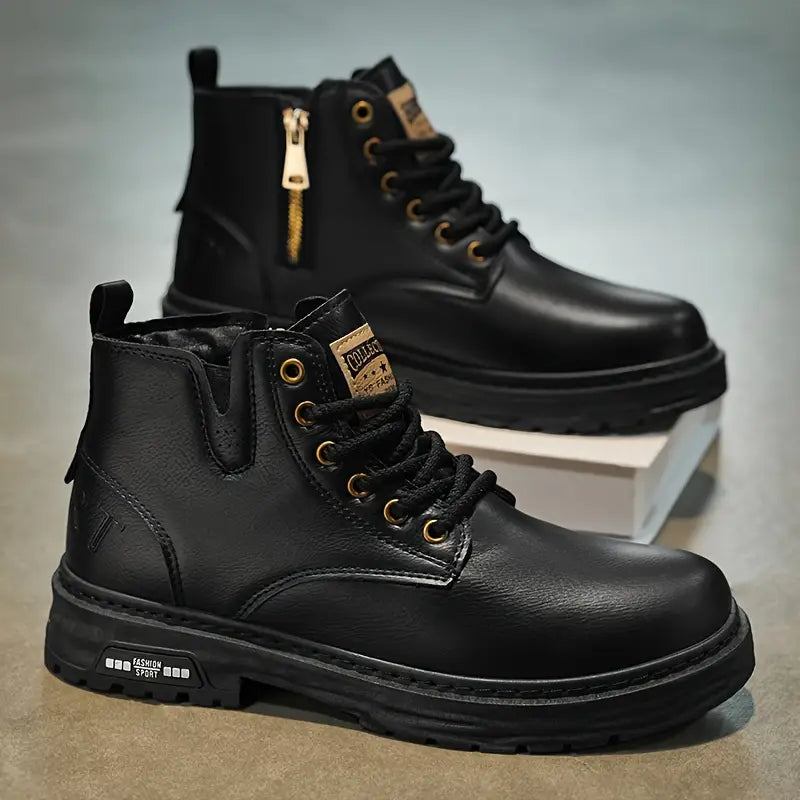 Helvano | Herren Leder-Schnürboots Knöchelhoch