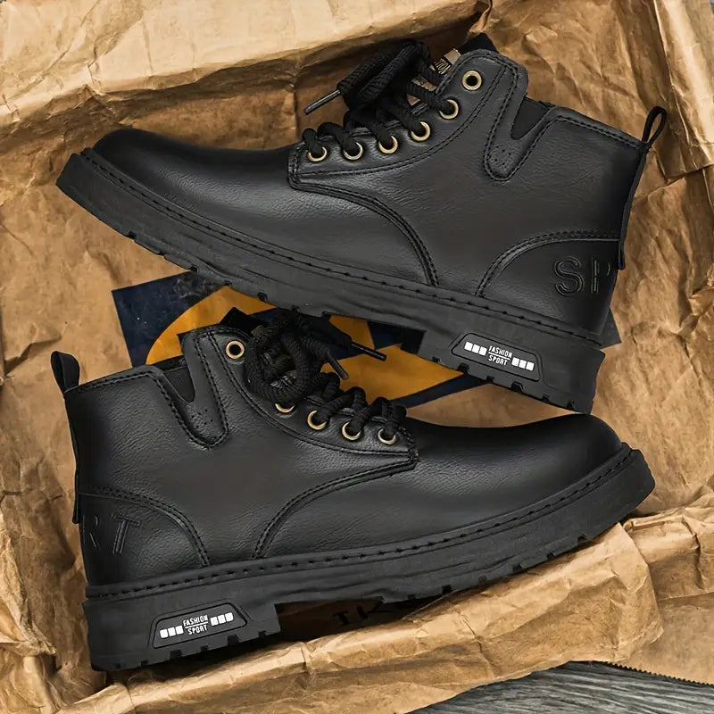 Helvano | Herren Leder-Schnürboots Knöchelhoch