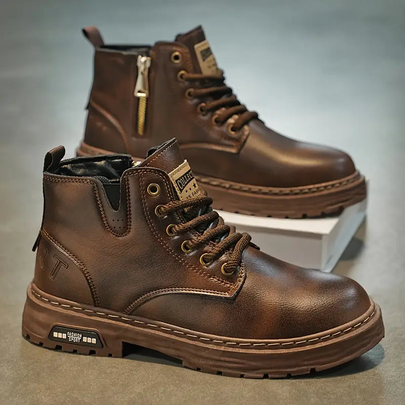 Helvano | Herren Leder-Schnürboots Knöchelhoch
