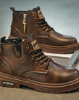 Helvano | Herren Leder-Schnürboots Knöchelhoch