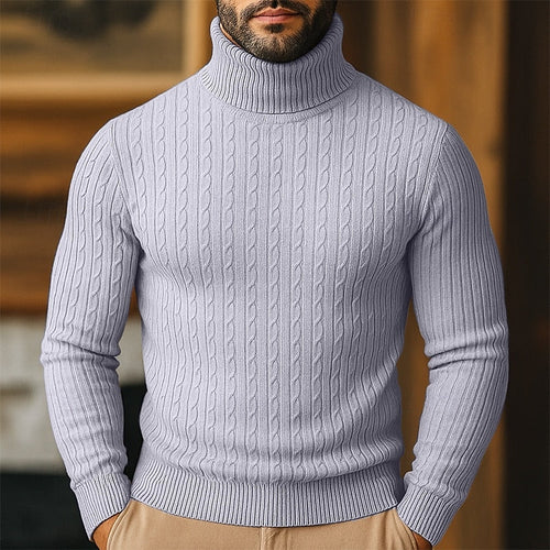 Helvano | Rollkragenpullover mit Zopfmuster für Herren