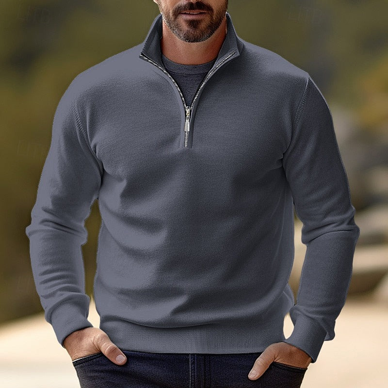 Helvano | Strick-Troyer mit Half-Zip für Herren