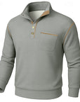 Helvano | Strukturierter Herren-Pullover mit Knopfleiste