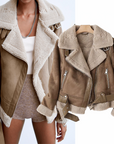 Helvano | Sherpa-Fleece-Bomberjacke für Damen