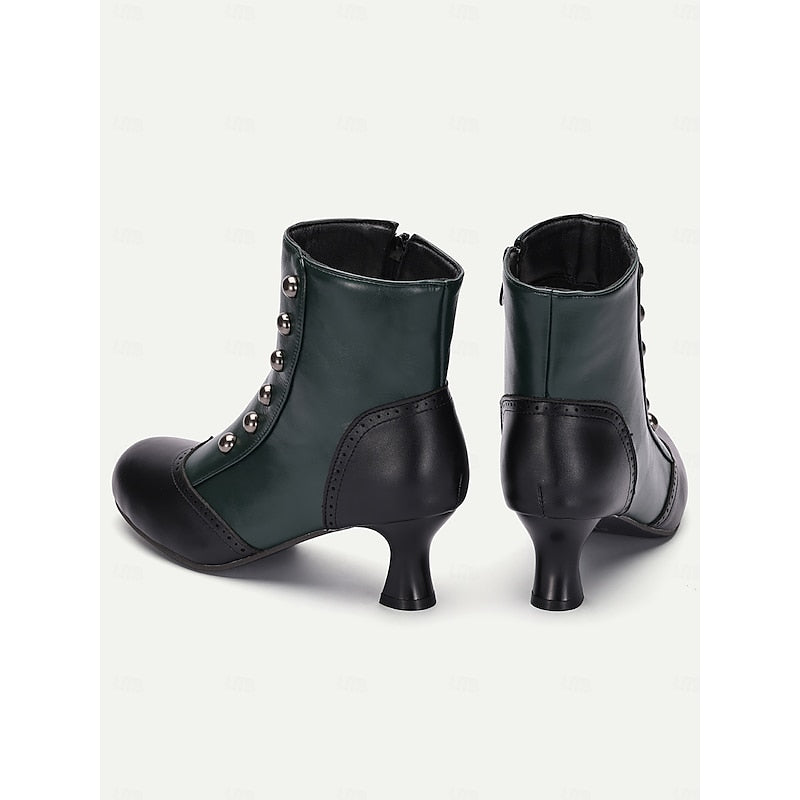 Helvano | Vintage Stiefeletten mit Knöpfen für Damen