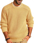 Helvano | Gerippter Strickpullover mit Rundhals für Herren