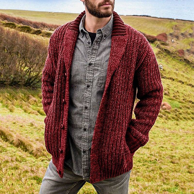 Helvano | Strickjacke mit Schalkragen für Herren
