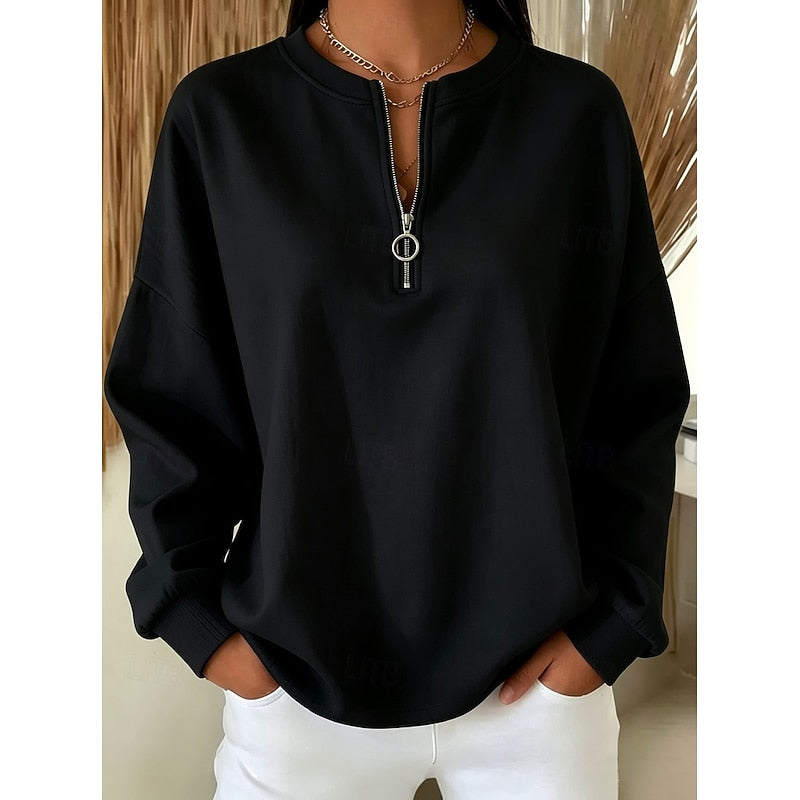 Helvano | Troyer-Sweatshirt mit Stehkragen für Damen