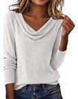 Helvano | Damen Strickpullover mit Wasserfallkragen