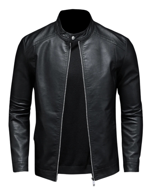 Helvano | Klassische Lederjacke für Herren in Schwarz
