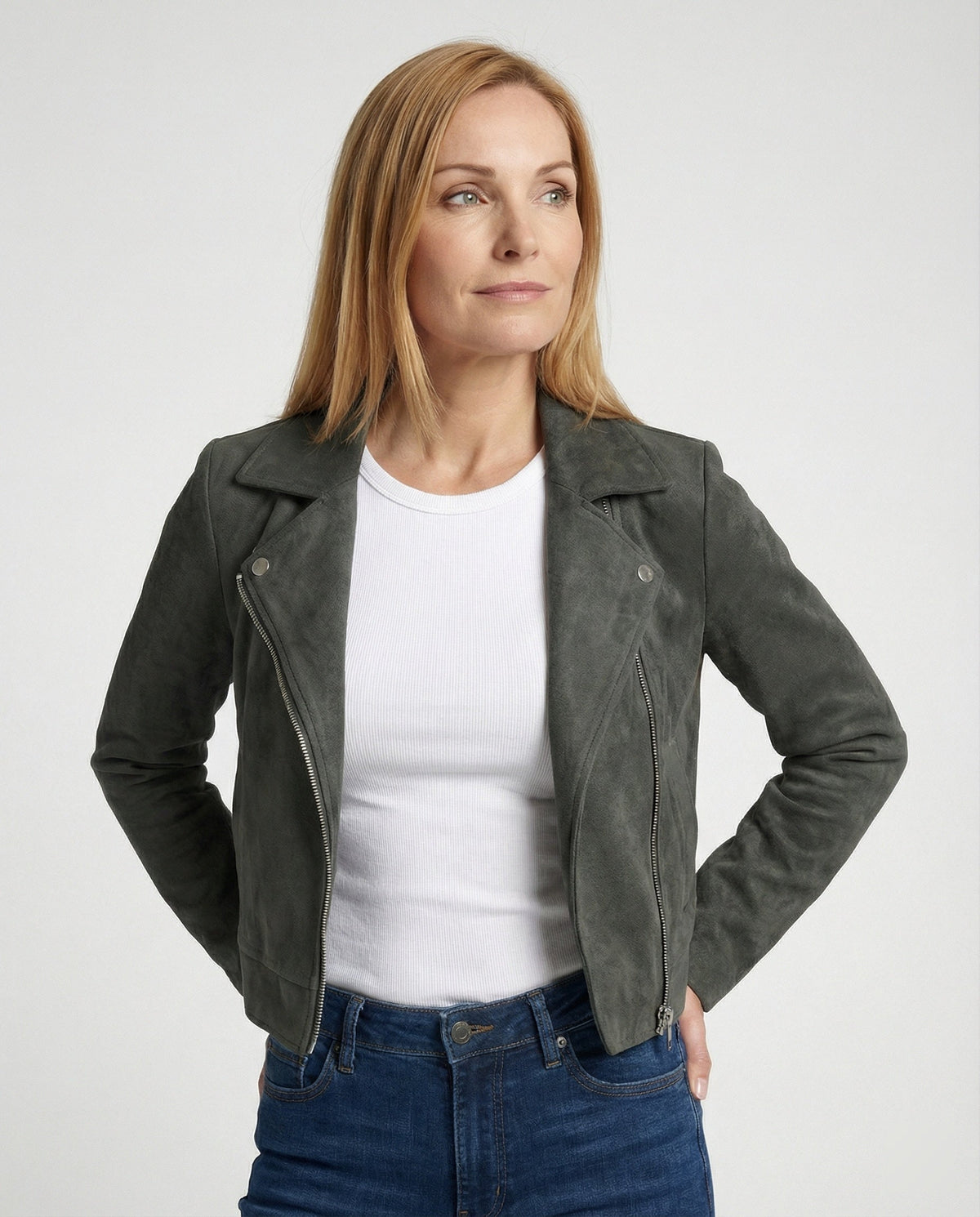 Helvano | Kurze taillierte Bikerjacke für Damen