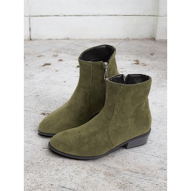 Helvano | Damen Stiefeletten mit Blockabsatz und Seitenreissverschluss