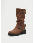 Helvano | Halbhohe Damen-Bikerboots mit Schnallen