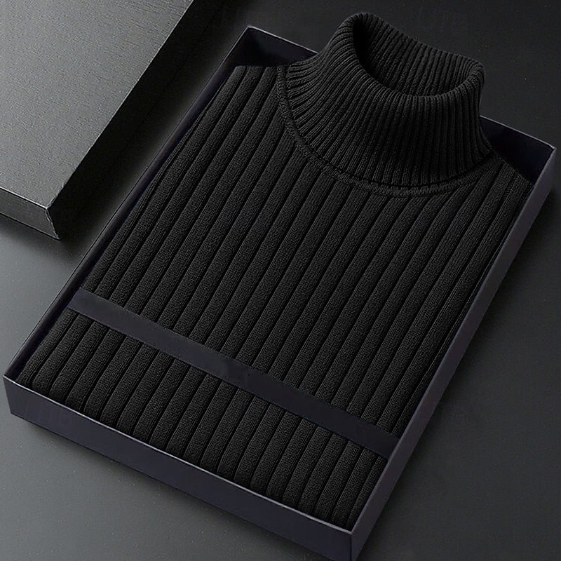 Helvano | Rippstrick-Pullover mit Stehkragen für Herren