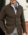 Helvano | Strukturierte Strickjacke mit Stehkragen für Herren