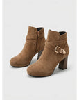Helvano | Damen Stiefeletten mit Blockabsatz und Schnalle