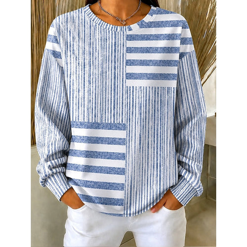 Helvano | Gestreiftes Colorblock-Sweatshirt mit Rundhals