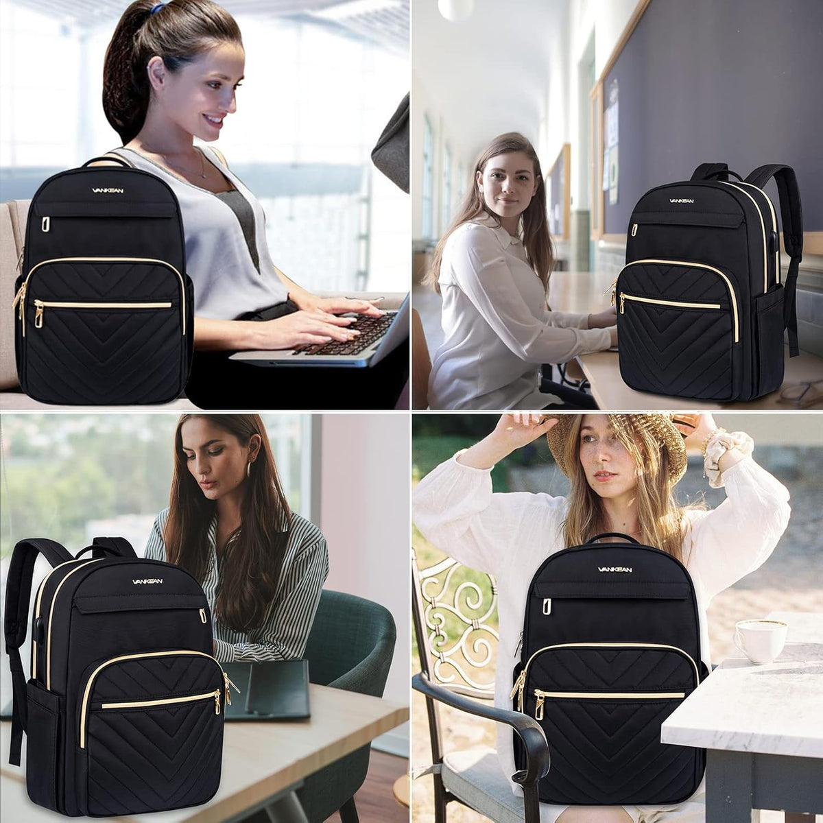 Helvano | Leichter Laptop-Rucksack mit USB-Anschluss