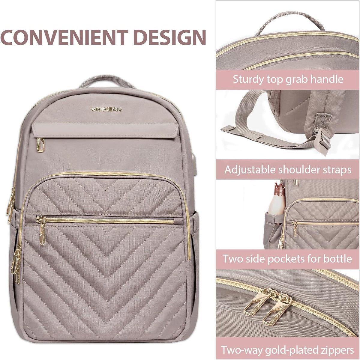 Helvano | Leichter Laptop-Rucksack mit USB-Anschluss