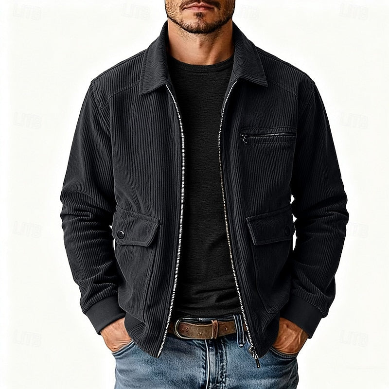 Helvano | Herrenjacke mit Rippkragen