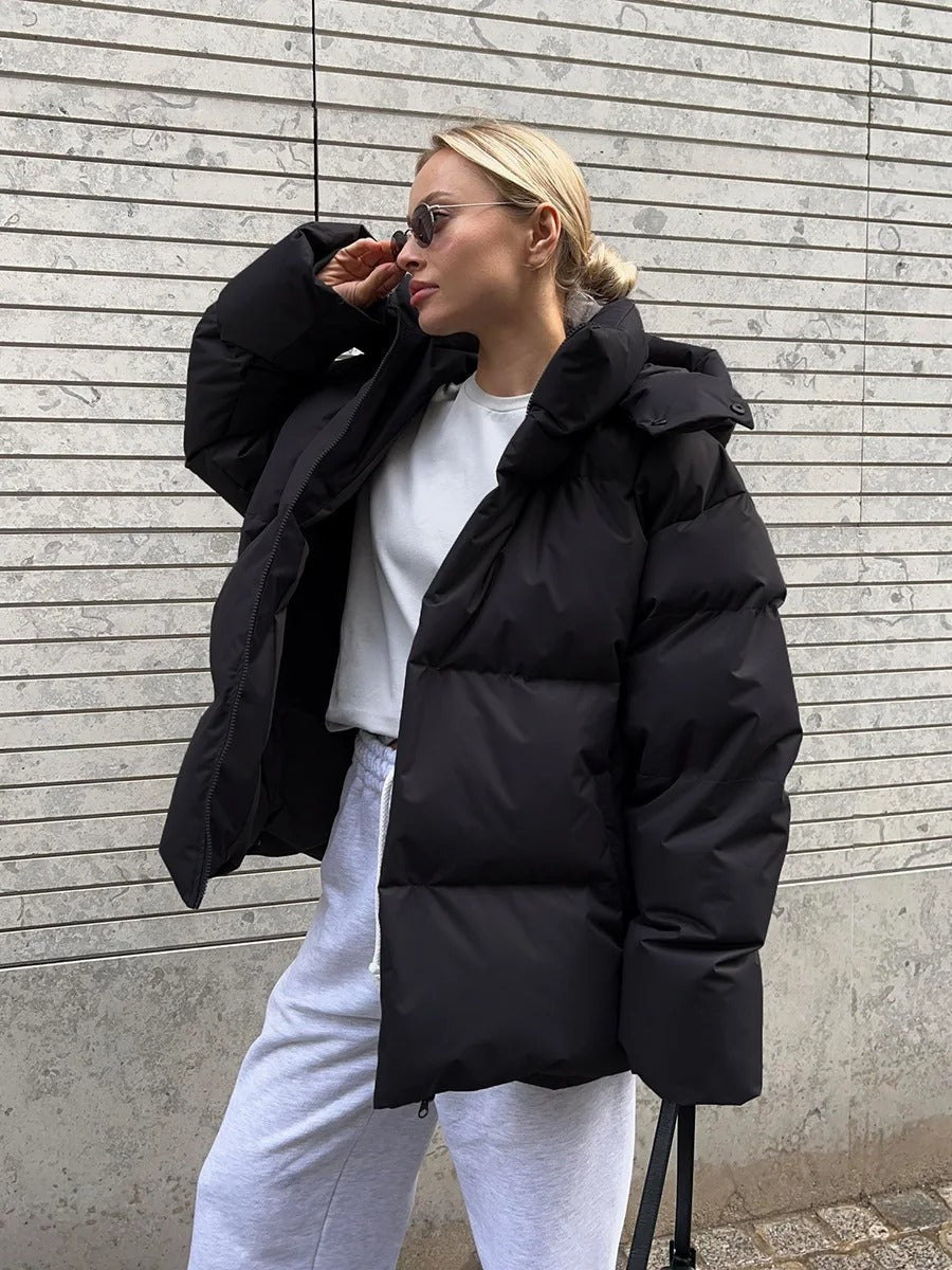 Helvano | Kurze Daunenjacke mit Kapuze für Damen