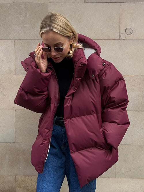 Helvano | Kurze Daunenjacke mit Kapuze für Damen