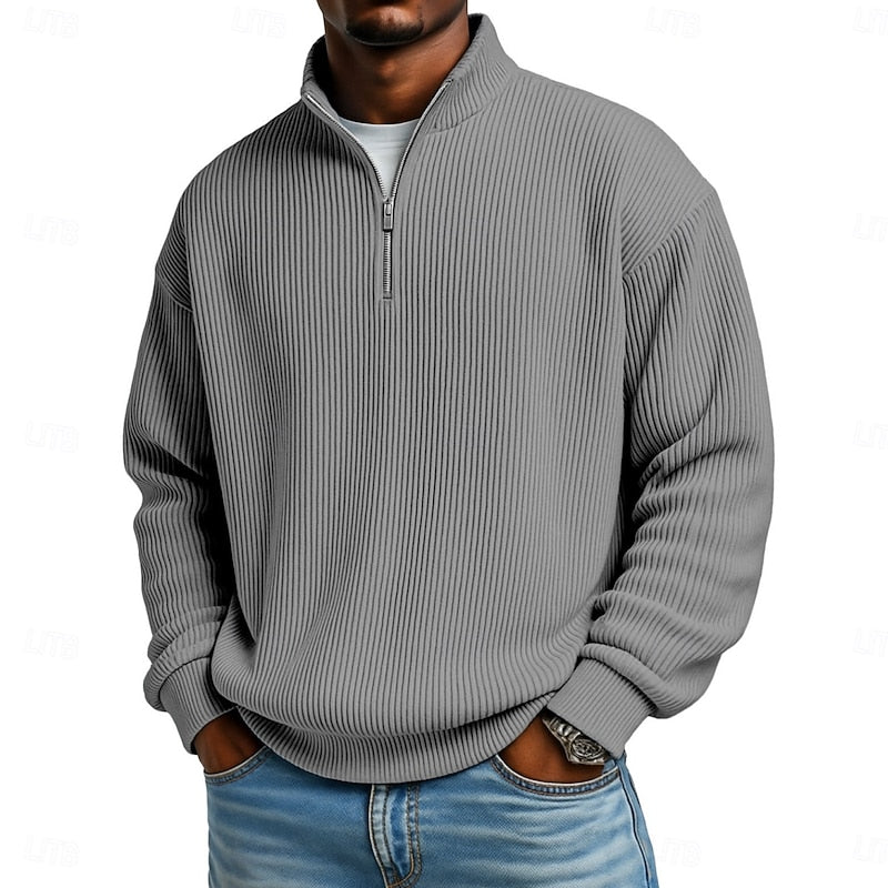 Helvano | Gerippter Troyer-Pullover für Herren