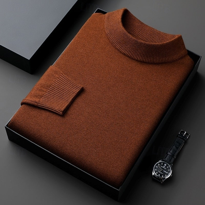 Helvano | Gerippter Stehkragenpullover für Herren
