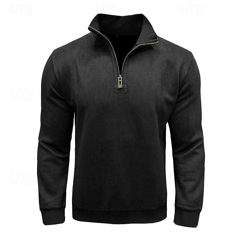 Helvano | Troyer-Sweatshirt mit Stehkragen für Herren