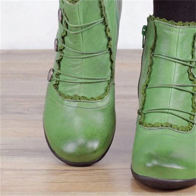 Helvano | Viktorianische Schnür-Stiefeletten für Damen mit Spitze