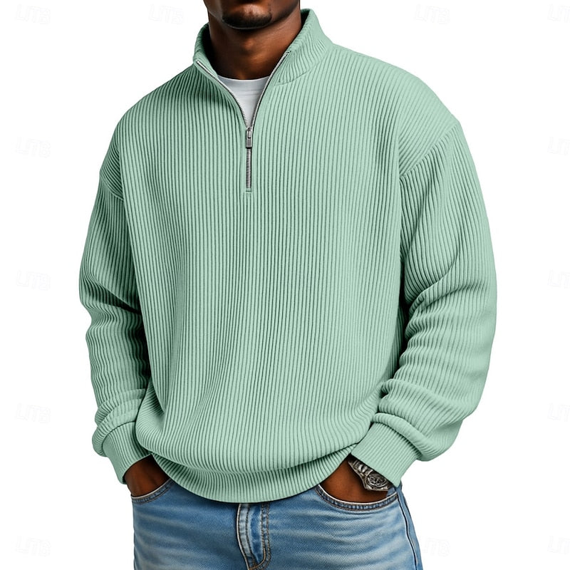 Helvano | Gerippter Troyer-Pullover für Herren