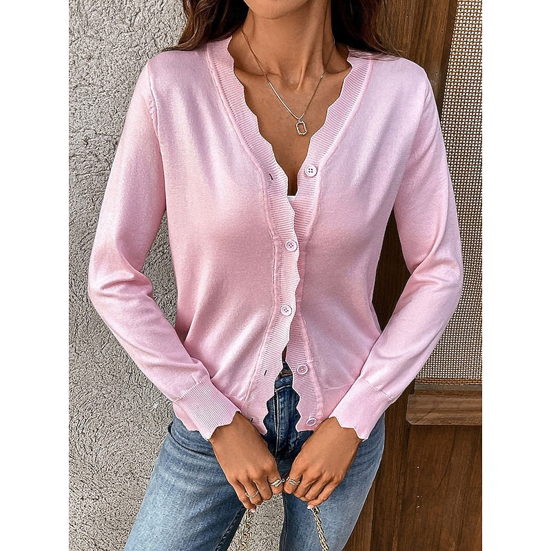 Helvano | Strickjacke mit Wellenkante für Damen