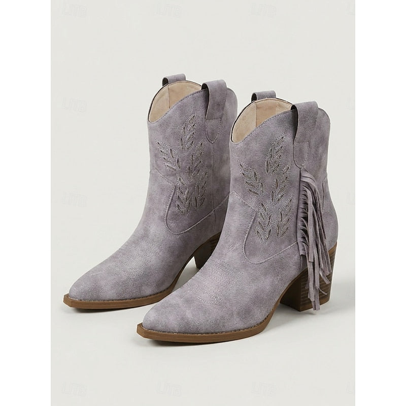 Helvano | Western-Stiefeletten mit Fransen für Damen