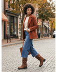 Helvano | Halbhohe Damen-Bikerboots mit Schnallen