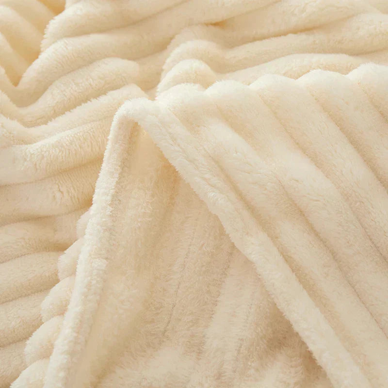 Helvano | Gestreifte Flauschige Fleece-Decke