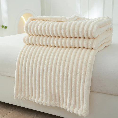 Helvano | Gestreifte Flauschige Fleece-Decke