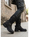 Helvano | Halbhohe Damen-Bikerboots mit Schnallen