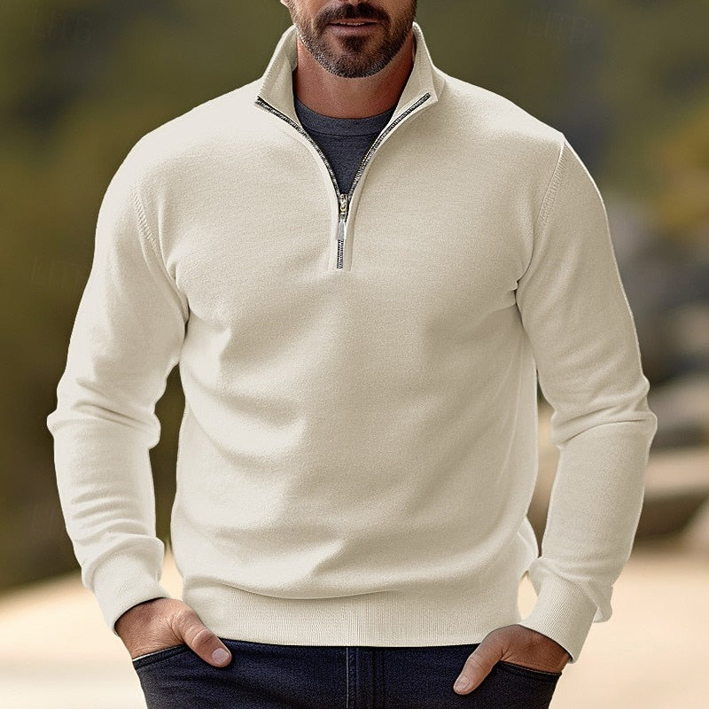 Helvano | Strick-Troyer mit Half-Zip für Herren