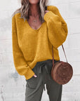 Helvano | Lockerer Strickpullover mit V-Ausschnitt für Damen