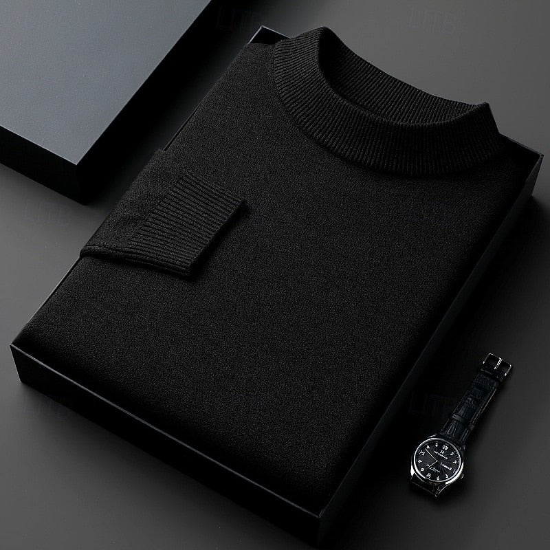 Helvano | Gerippter Stehkragenpullover für Herren