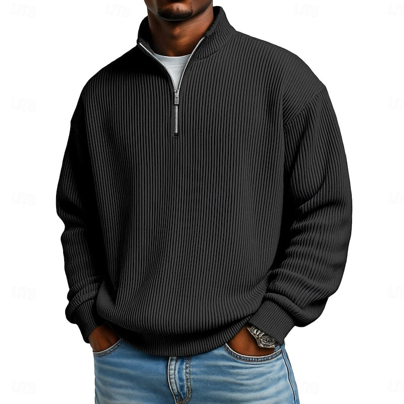 Helvano | Gerippter Troyer-Pullover für Herren