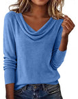 Helvano | Damen Strickpullover mit Wasserfallkragen