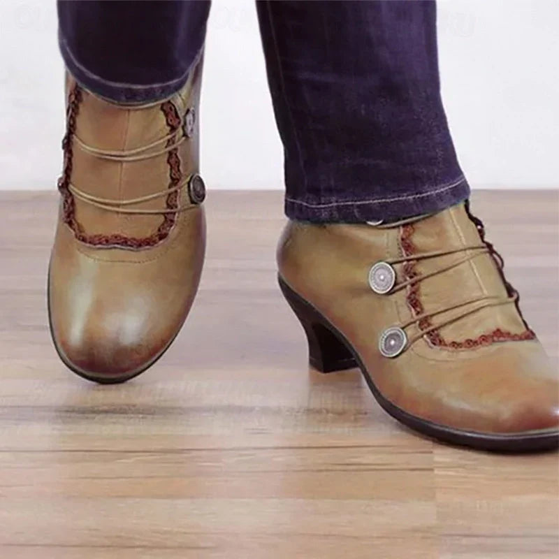 Helvano | Viktorianische Schnür-Stiefeletten für Damen mit Spitze